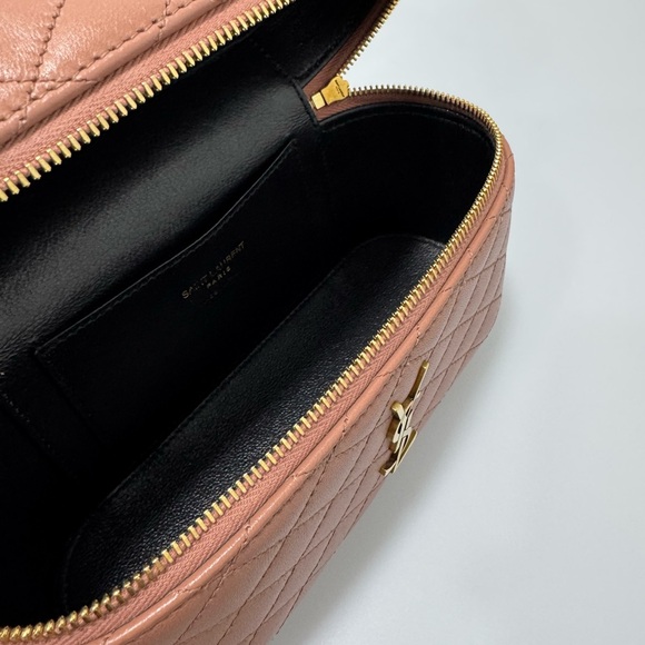 Saint Laurent YSL Gaby Mini Vanity Bag in Lambskin Barely Pink Gold - Picture 7 of 10